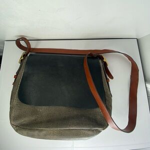 Fossil Stylish Black and Brown purse with Gild Hardware and Key